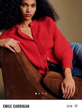 Sezane Emile Cardigan Red Size XS